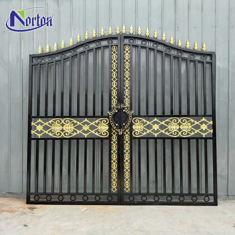 French Unique Design Exquisite House Used Iron Exterior Wrought Iron Modern Door Metal Steel Swing Entry Doors Interior 1 Set