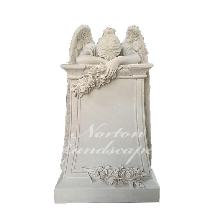 Custom Design White Stone Marble Angel Engraving Tombstone granite butterfly headstone children Headstone