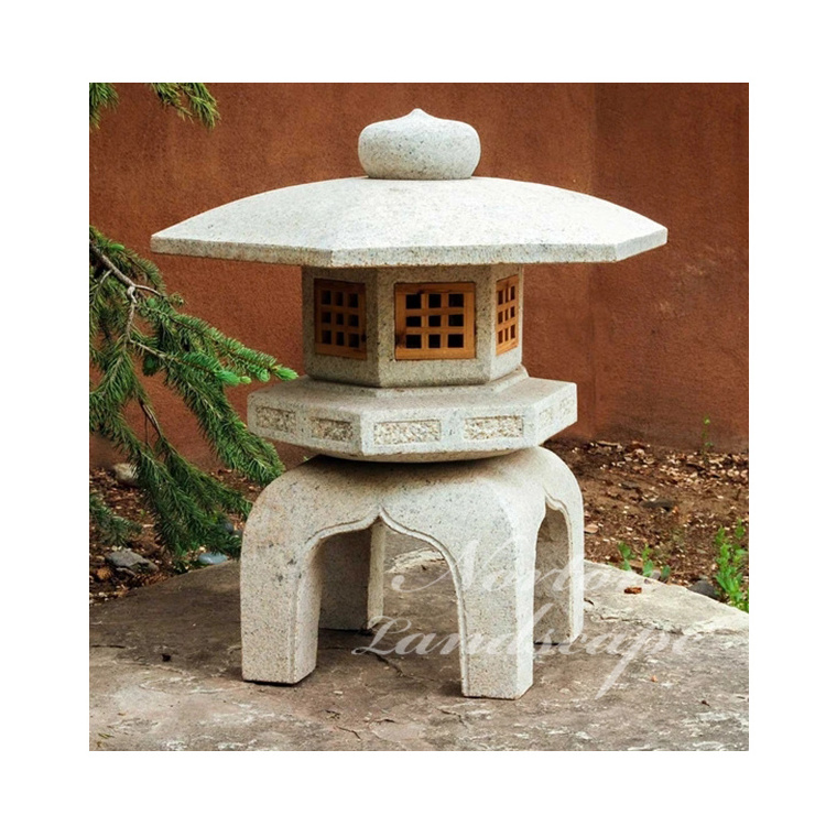 Modern Outdoor Garden Use Decoration Chinese Style Hand-carved Stone Lantern Large Marble Granite Japanese Lantern For sale