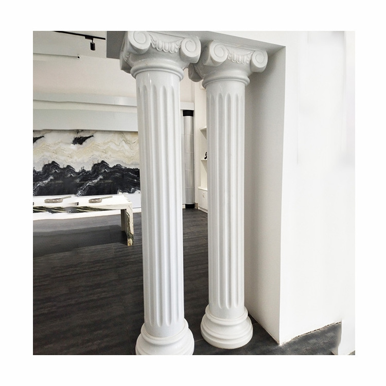 Home decorative marble stair pillar stone column granite stone gate pillar hollow marble roman column price