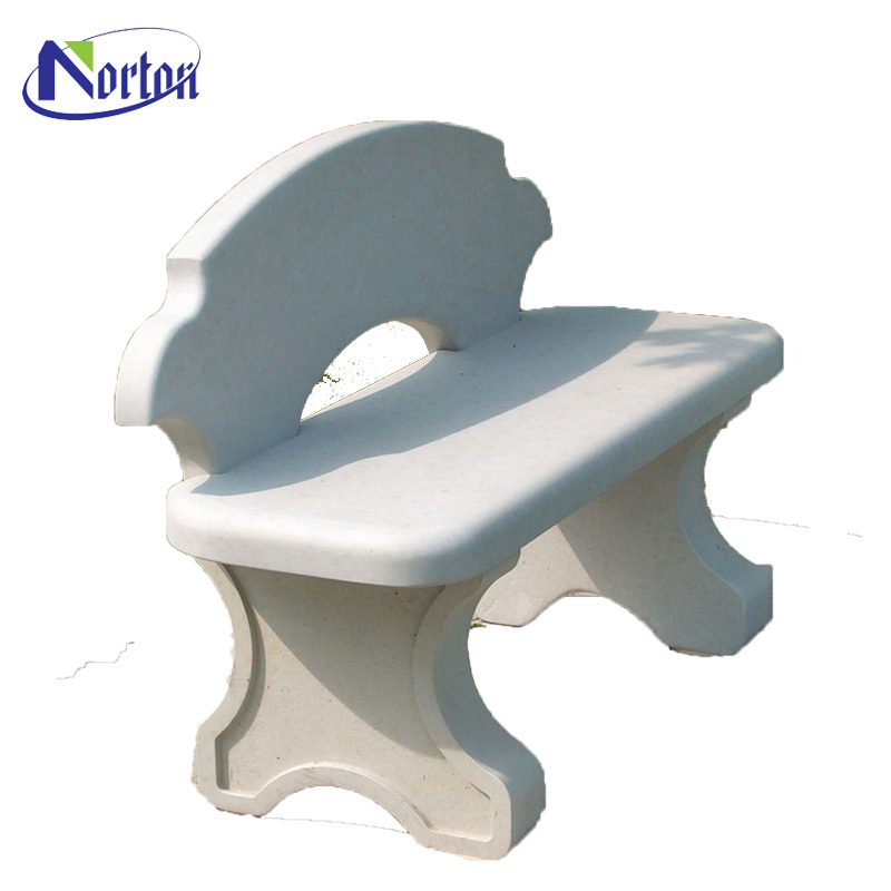 Park outdoor decorative antique nature stone bench marble garden with planter bench for sale