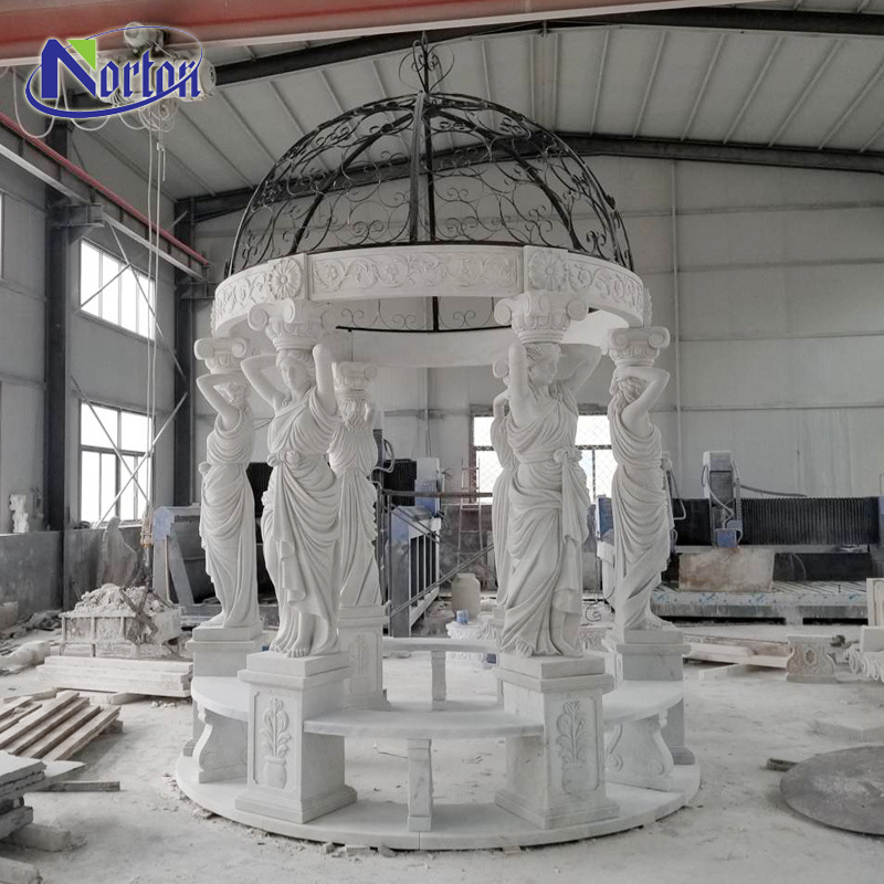 Factory supply sell stone garden gazebo hand carved outdoor marble gazebo customized color granite gazebos