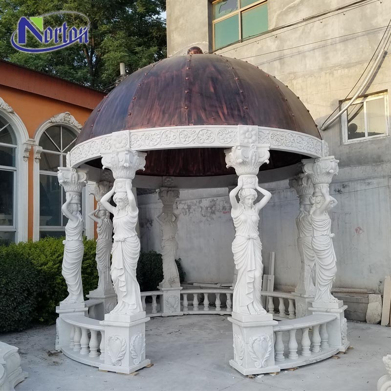 Factory supply sell stone garden gazebo hand carved outdoor marble gazebo customized color granite gazebos