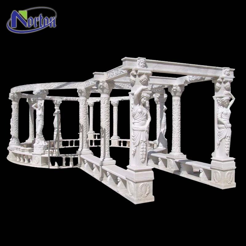 Factory supply sell stone garden gazebo hand carved outdoor marble gazebo customized color granite gazebos