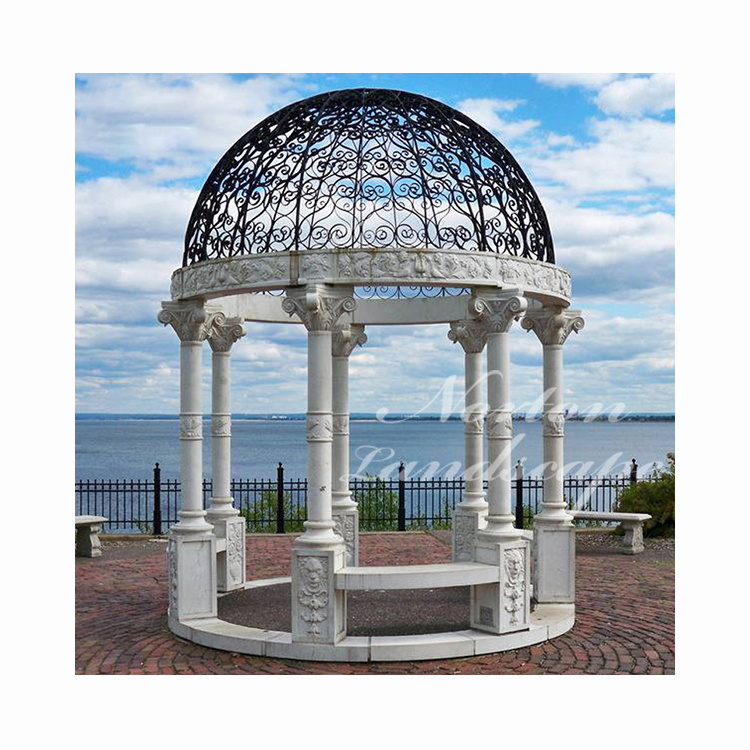 Factory supply sell stone garden gazebo hand carved outdoor marble gazebo customized color granite gazebos