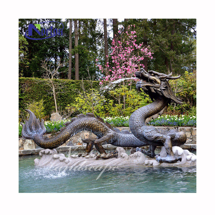 Garden pool decoration Large Metal Cast Copper Bronze Dragon Statues Chinois Sculpture Fountain