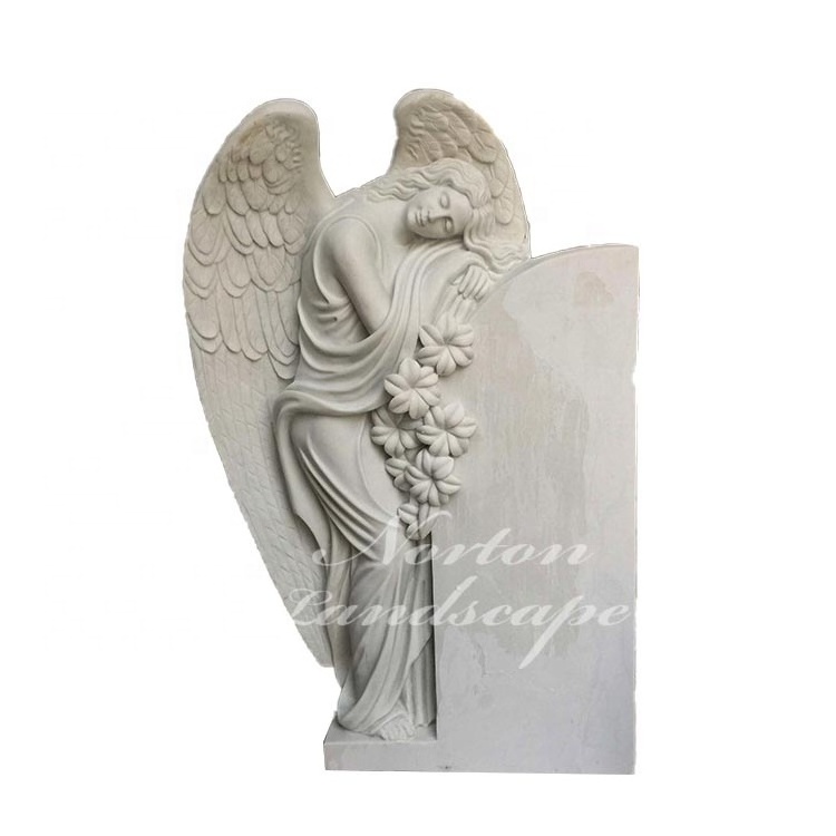 Custom Design White Stone Marble Angel Engraving Tombstone granite butterfly headstone children Headstone