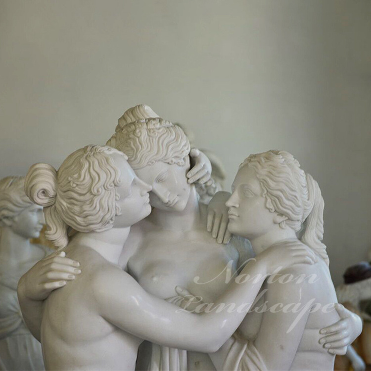 Factory custom life size white marble woman statues the three graces sculpture