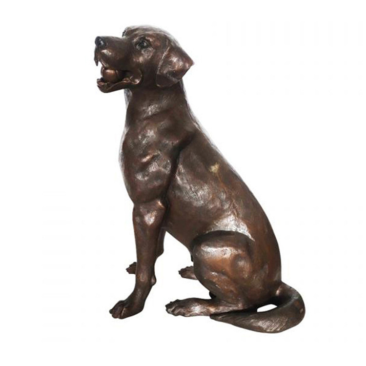 Wholesale Custom Life Size Sitting Brass Bronze Golden Retriever Dog Sculpture Statue For Sale