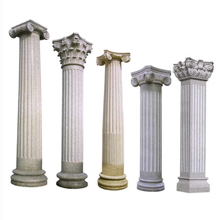 Home decorative marble stair pillar stone column granite stone gate pillar hollow marble roman column price