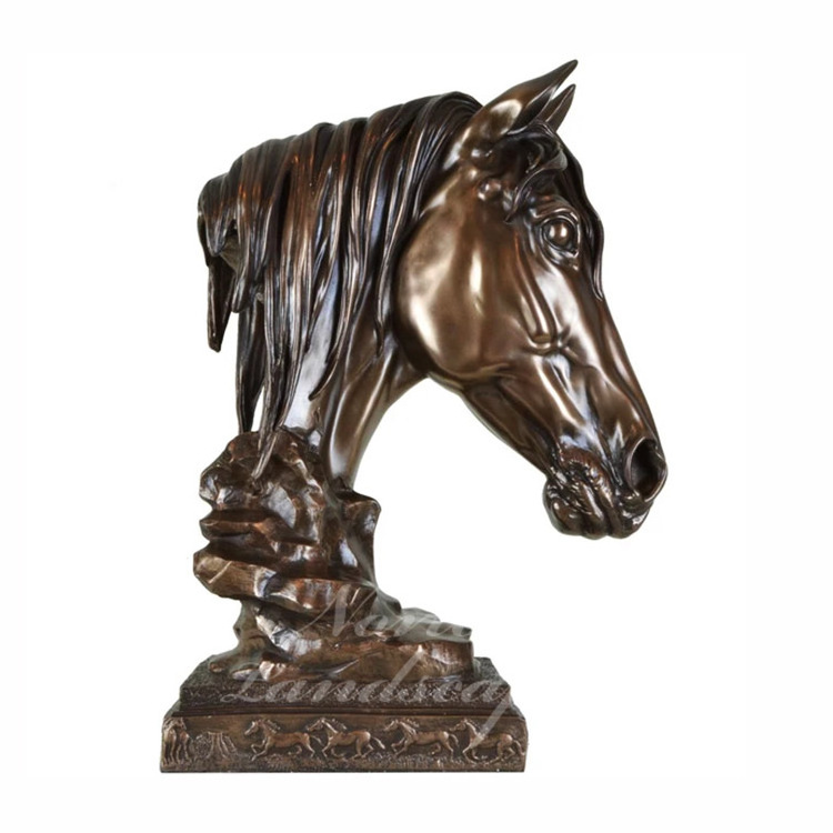 Modern Home Decor Metal Art Hand Crafts Brass Bronze Horse Head Display Sculpture Prices