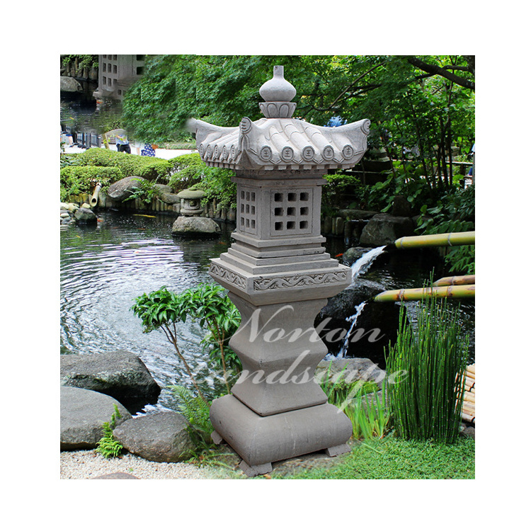 Modern Outdoor Garden Use Decoration Chinese Style Hand-carved Stone Lantern Large Marble Granite Japanese Lantern For sale