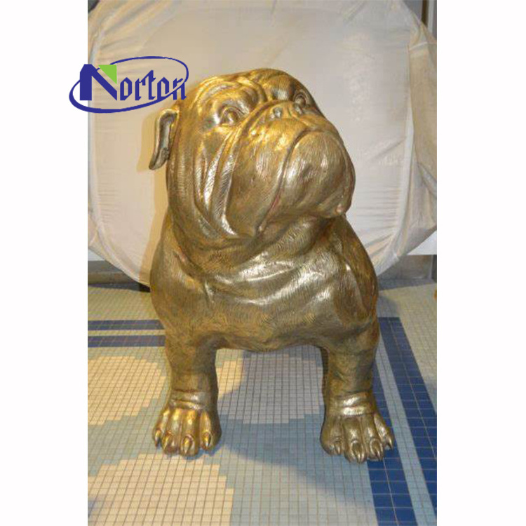 Garden Metal Animal Statue Bronze Gold American Bulldog Statue Sculpture For Sale