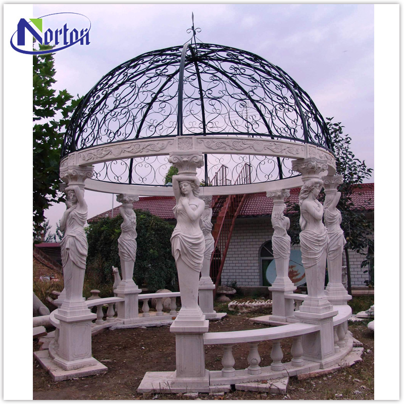 Modern garden outdoor decor beautiful natural stone gazebo marble/stone pavilion for sale NTWP-018Y