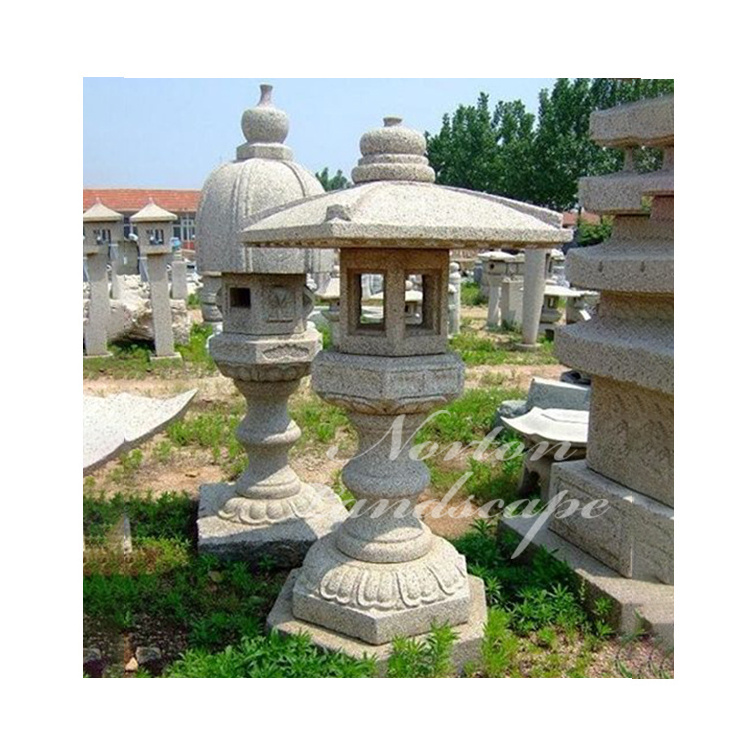 Modern Outdoor Garden Use Decoration Chinese Style Hand-carved Stone Lantern Large Marble Granite Japanese Lantern For sale