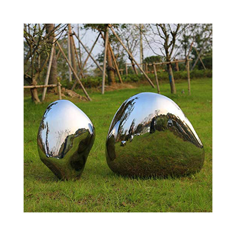 Garden decoration large abstract statue Mirror Polished Stainless Steel sculpture