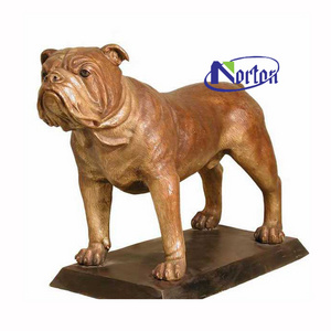 Garden Metal Animal Statue Bronze Gold American Bulldog Statue Sculpture For Sale