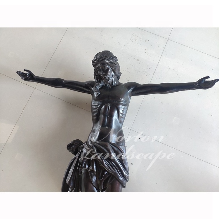 Modern church decoration life size natural stone black marble religious statue of jesus christ sculpture for sale