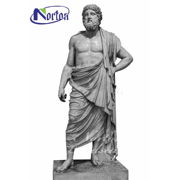 Custom Outdoor Decoration Stone Carving Greek Roman Gods Statue Mold Zeus Marble Statue Sculpture