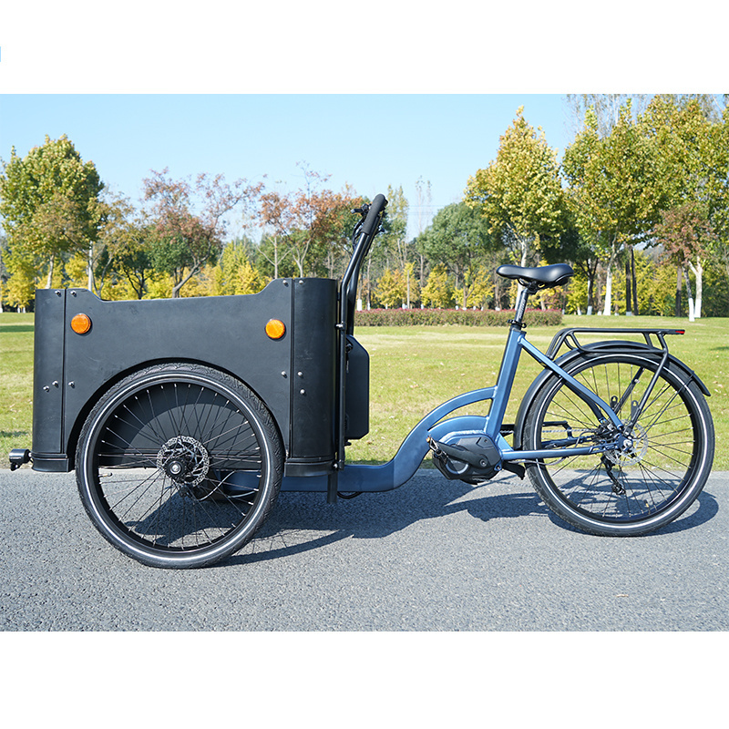 Design Big Front Loading Basket Electric Family Cargo Bike with Door and Lock