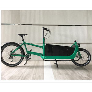 non-electric alloy aluminum 6061 frame 2 wheel cargo bike with gear front wood box front and rear hydraulic disc brake