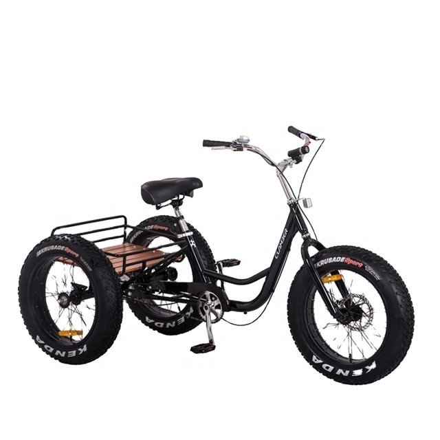 mountain fat tire cargo bike with three wheel used for adult family cargo tricycle/trike/bicycle