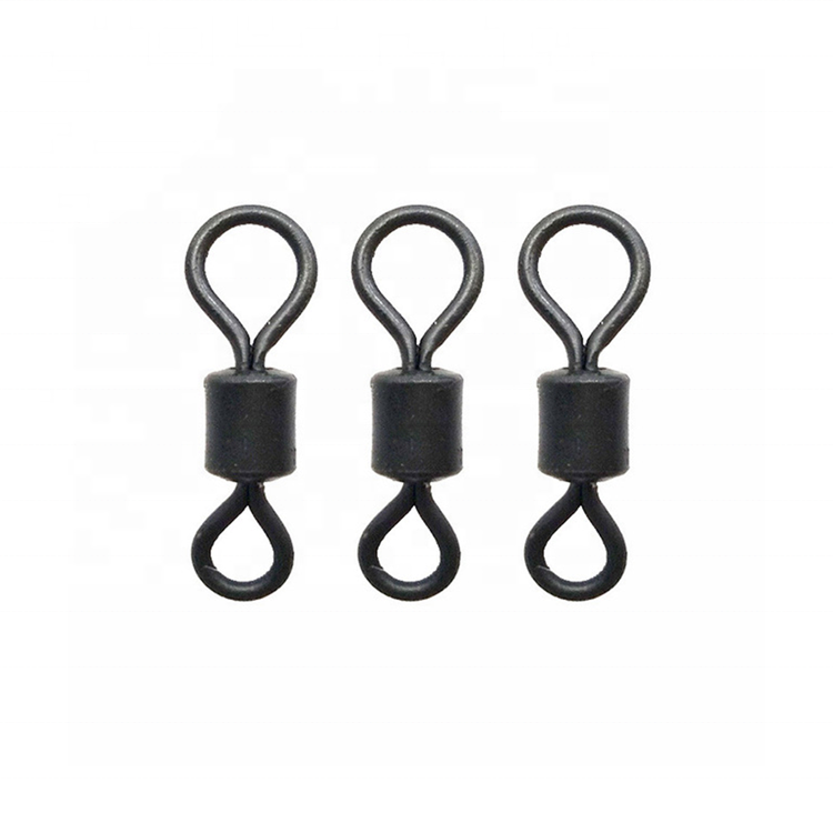 Carp fishing big eye rolling swivels matt black carp tackle accessories quick change swivels snap hooks link swivels