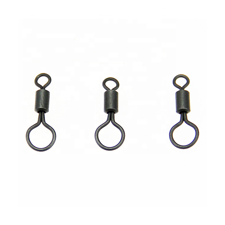 Carp fishing big eye rolling swivels matt black carp tackle accessories quick change swivels snap hooks link swivels