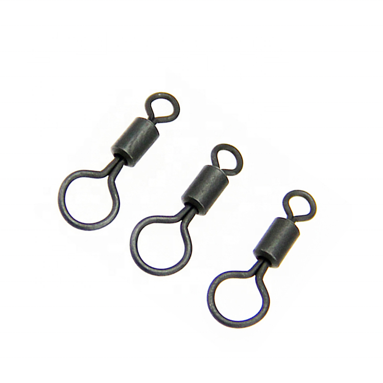 Carp fishing big eye rolling swivels matt black carp tackle accessories quick change swivels snap hooks link swivels