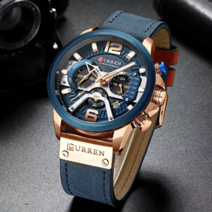 CURREN Casual Sport Watches for Men Blue Top Brand Luxury Leather Wrist Watch Man Clock Fashion Chronograph Wristwatch