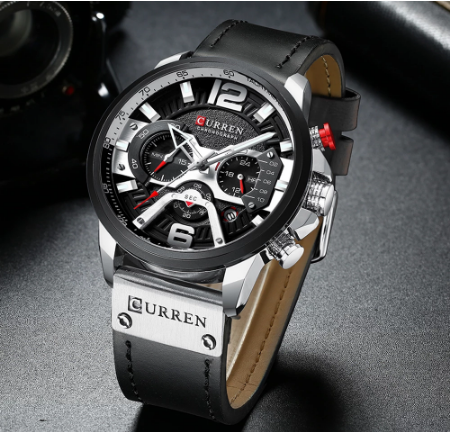 CURREN Casual Sport Watches for Men Blue Top Brand Luxury Leather Wrist Watch Man Clock Fashion Chronograph Wristwatch