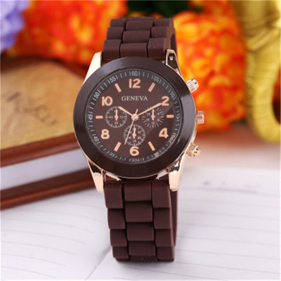 2022 Women Ladies Boys Girls Geneva Silicone Jelly Golden Quartz Wrist Watch New Arrival