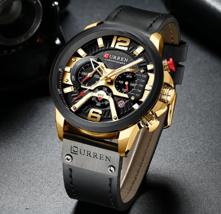 CURREN Casual Sport Watches for Men Blue Top Brand Luxury Leather Wrist Watch Man Clock Fashion Chronograph Wristwatch