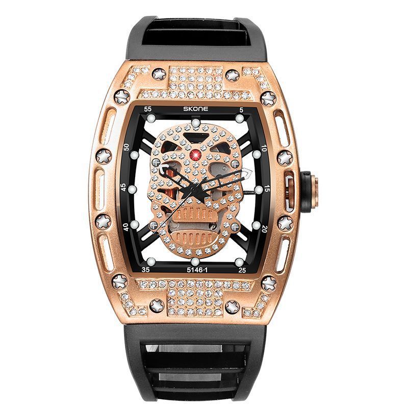 SKONE space-time men's watch outdoor sports watch diamond skull quartz watch