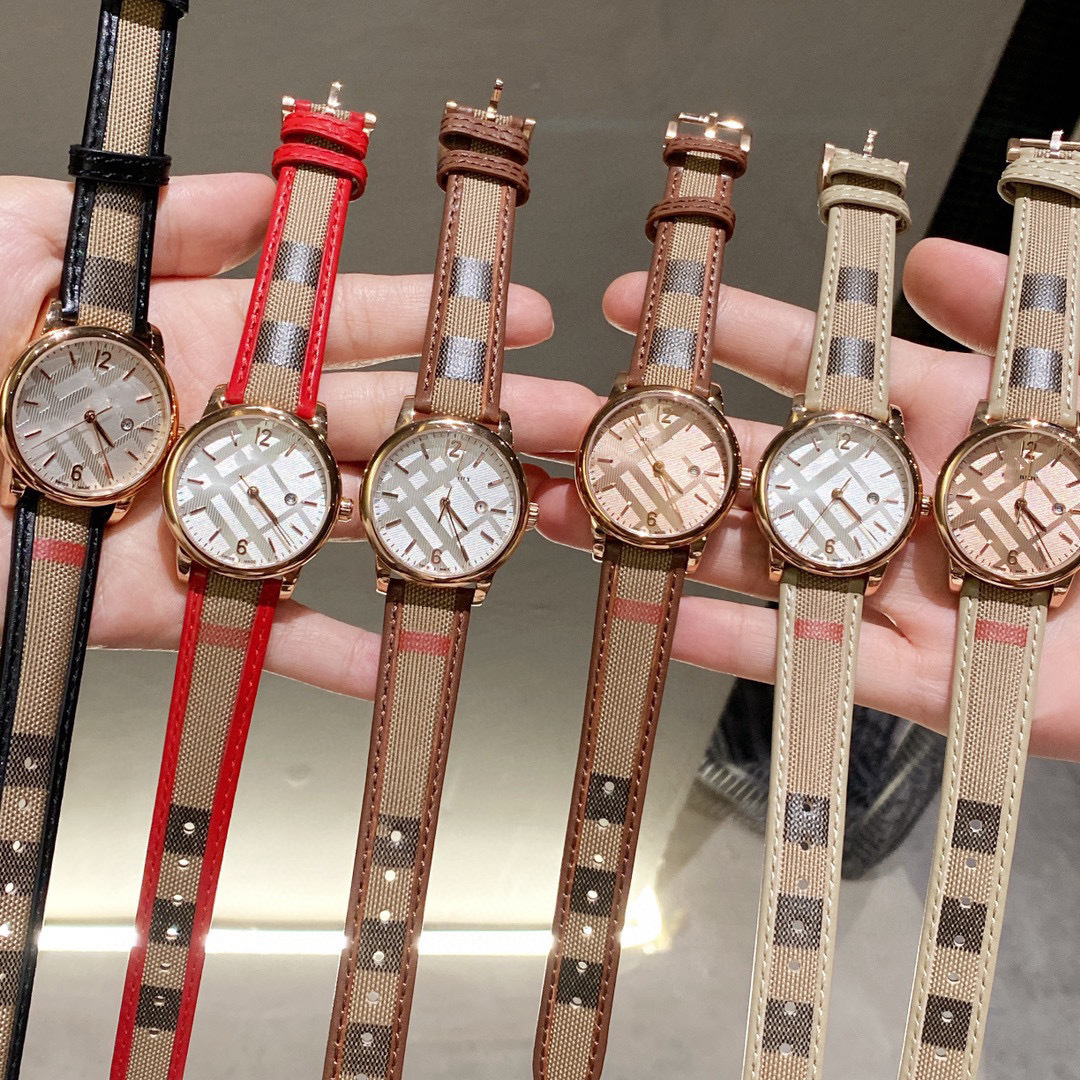 Ba Jia's new BU Baoli quartz belt watch Bu10102 relief calendar dial women's watch, one piece for shipping