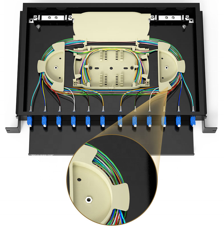 Patch Panel 12 24 48 96 144 Port Fiber Optic FTTH Telecom Fibra Optica 19 Inch Rack Mounted Chassis Frame ODF FTTH Terminal Box