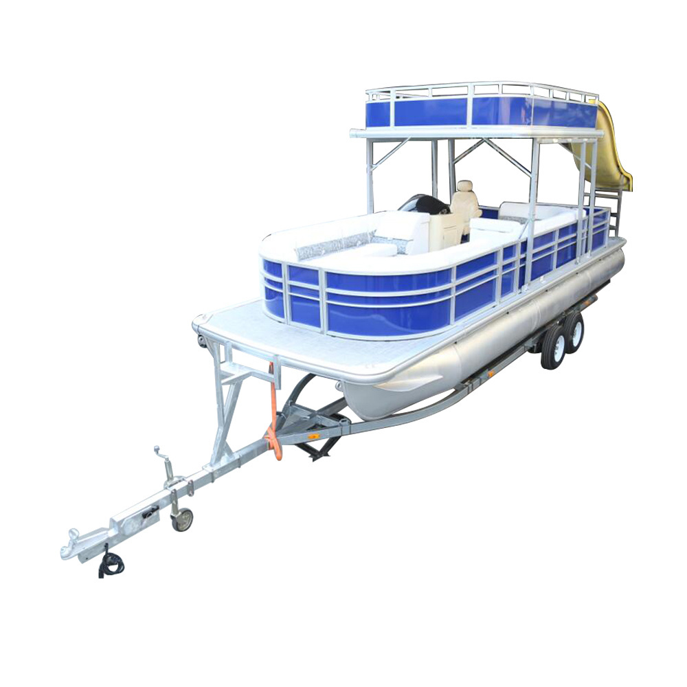 2019 New Design 22-26ft Pontoon Boat DIY with Pontoon Boat Slide