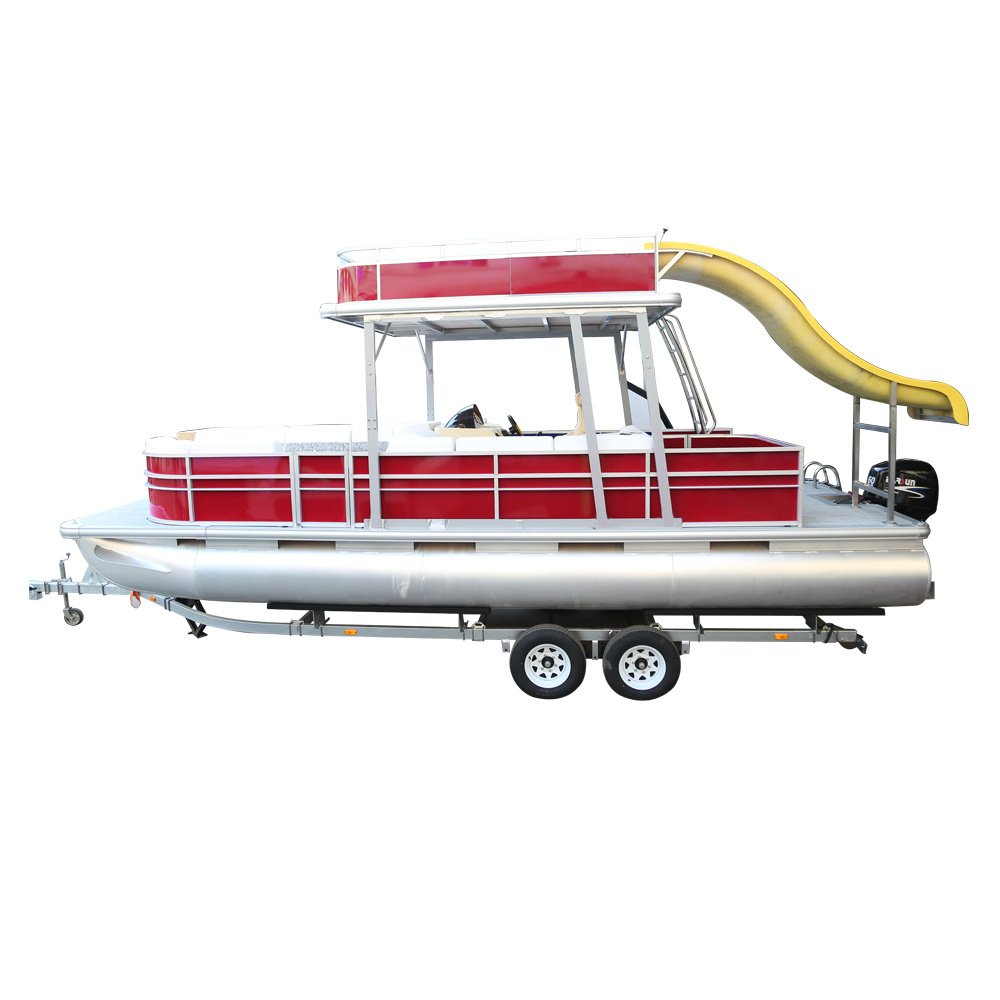 2019 New Design 22-26ft Pontoon Boat DIY with Pontoon Boat Slide