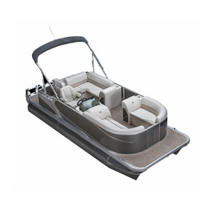 22 Feet Electric Fishing Pontoon Boat with Bridge