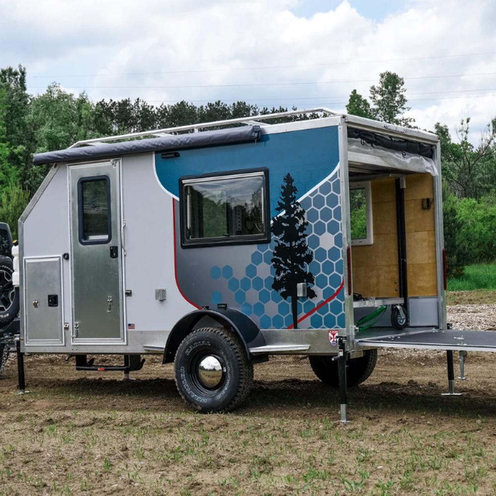 12ft Offroad Enclosed Cargo Toy Hauler Trailer With Tent