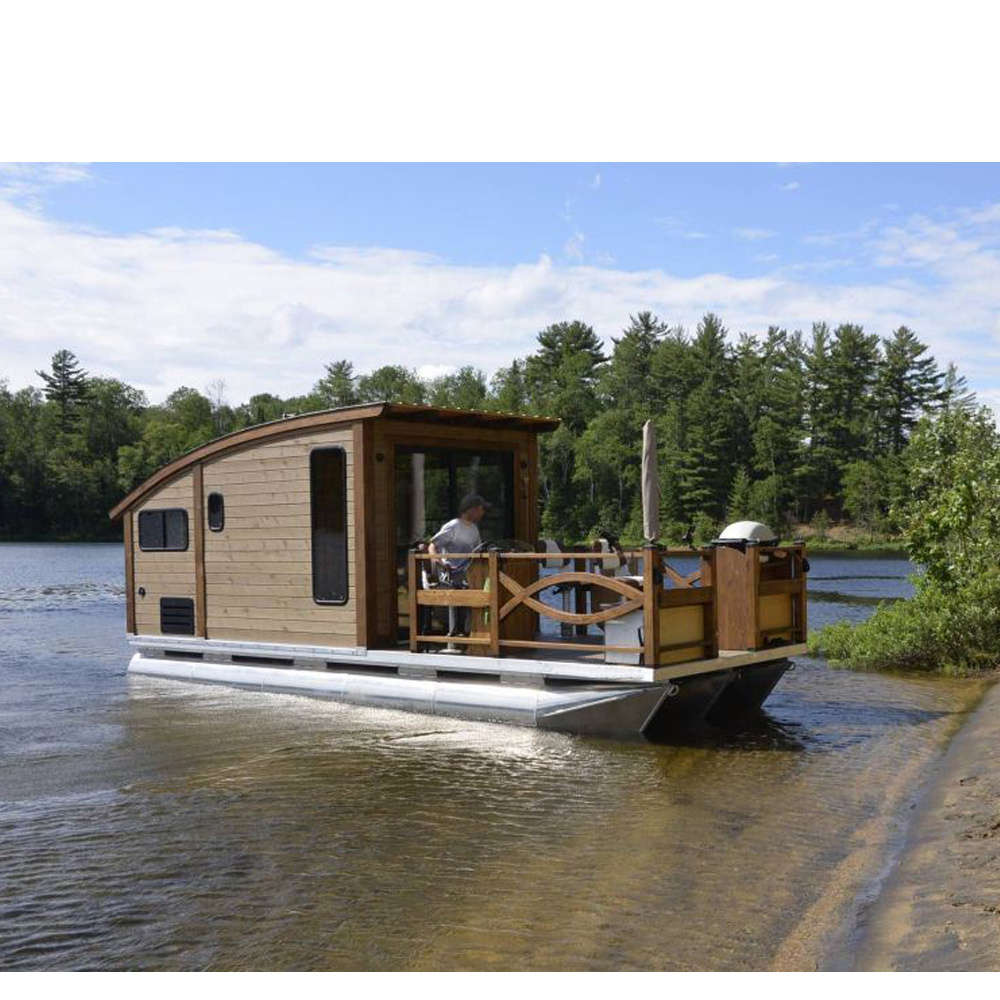 DIY build your own tiny house transport fishing caravan boat floating pontoon