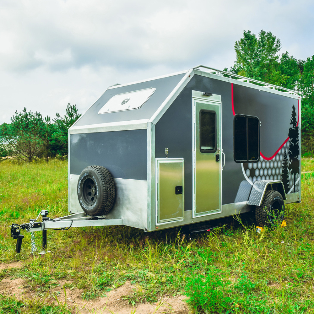 12ft Offroad Enclosed Cargo Toy Hauler Trailer With Tent