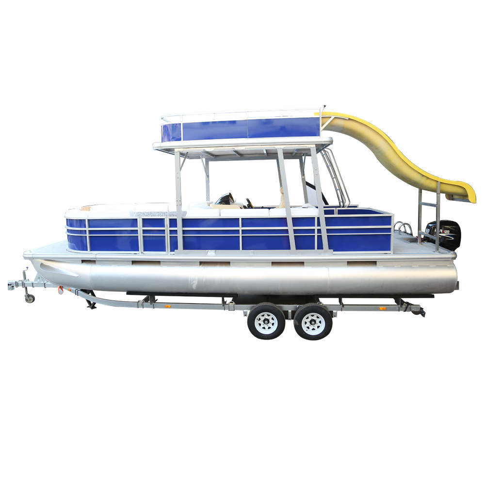 2019 New Design 22-26ft Pontoon Boat DIY with Pontoon Boat Slide