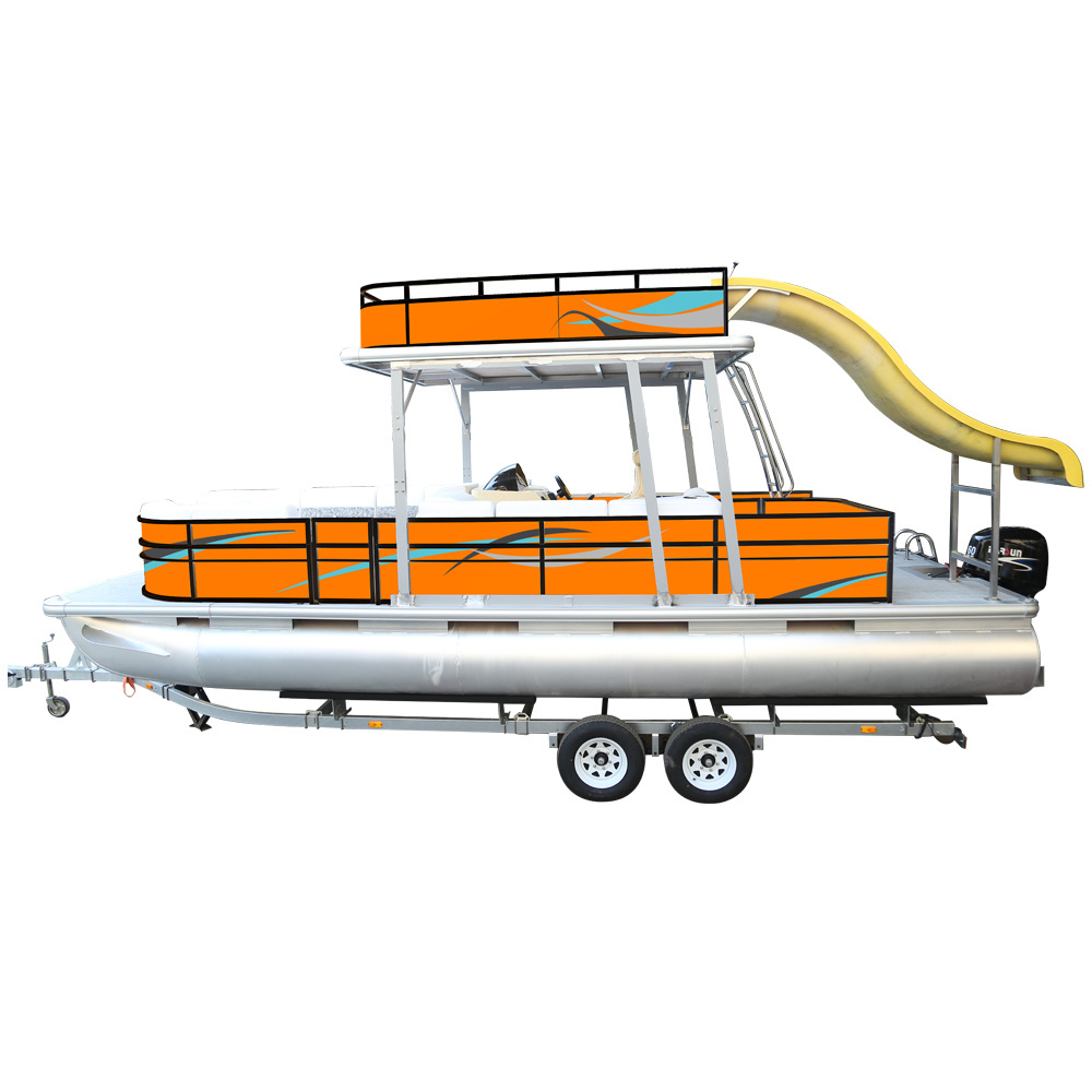 2019 New Design 22-26ft Pontoon Boat DIY with Pontoon Boat Slide