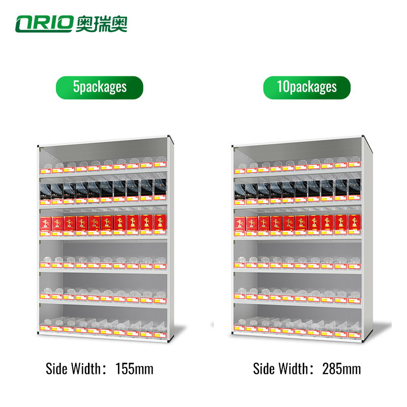 New design Tobacco Shelf desktop metal supermarket  tobacco cigarette display cabinet Shelf Pusher Cigarette Display rack