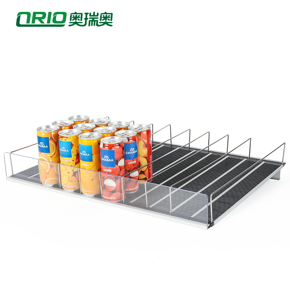 ORIO Beverage Cooler Gravity Feed Shelf Mini-Roller Plastic Roller Shelves System