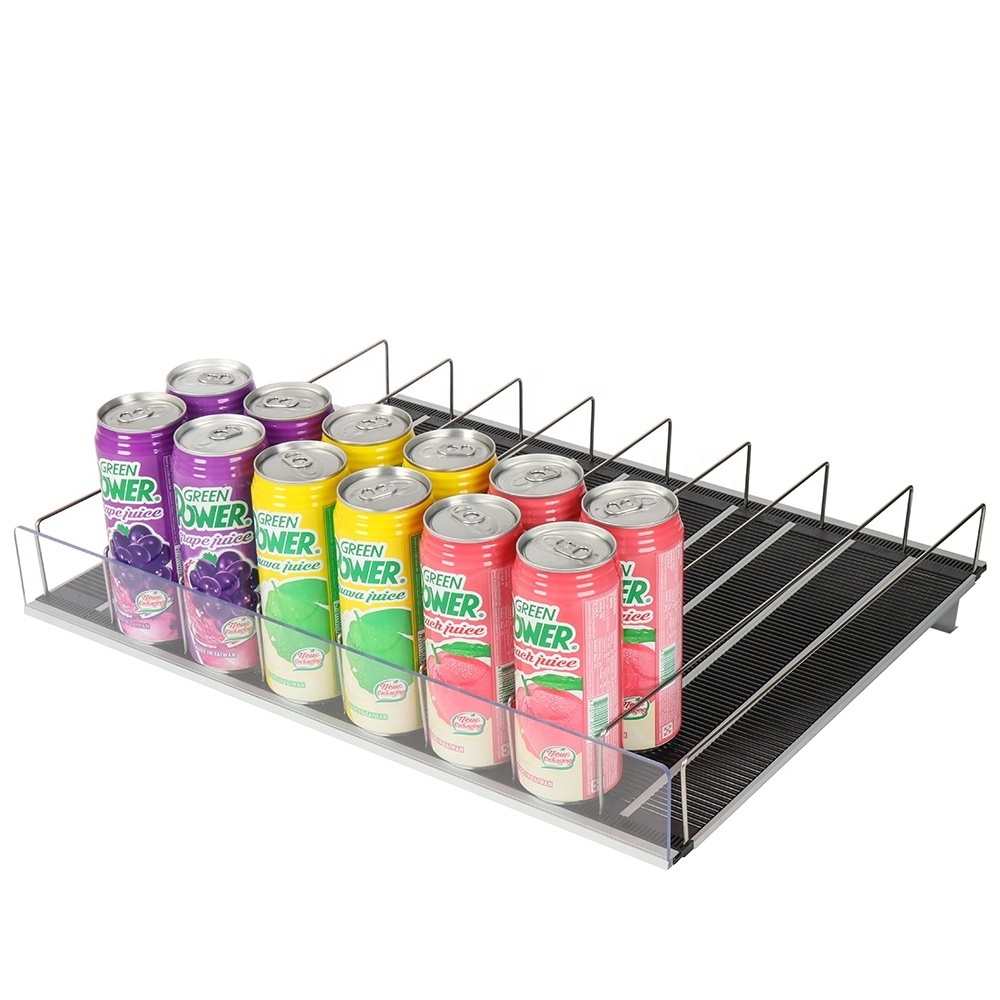 Excellent Quality Smart Shelf Bottle Organizer Gravity Feed Roller Shelf Pusher System for supermarket display racks