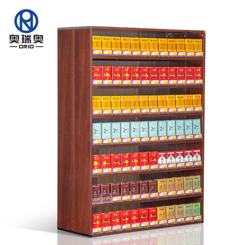 Supermarket Smoking Cabinet  Cigarette Pusher Display Smoke Shop Shelves Pusher Tray Tobacco Shelf Aluminium Display