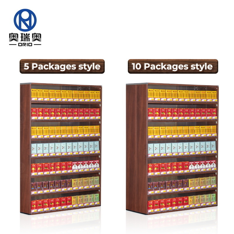 Supermarket Smoking Cabinet  Cigarette Pusher Display Smoke Shop Shelves Pusher Tray Tobacco Shelf Aluminium Display