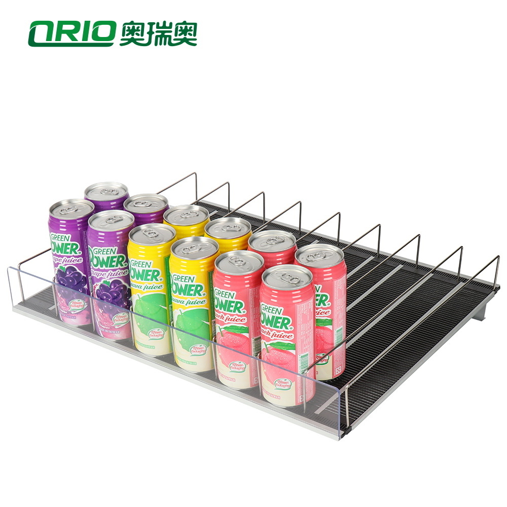 ORIO Beverage Cooler Gravity Feed Shelf Mini-Roller Plastic Roller Shelves System